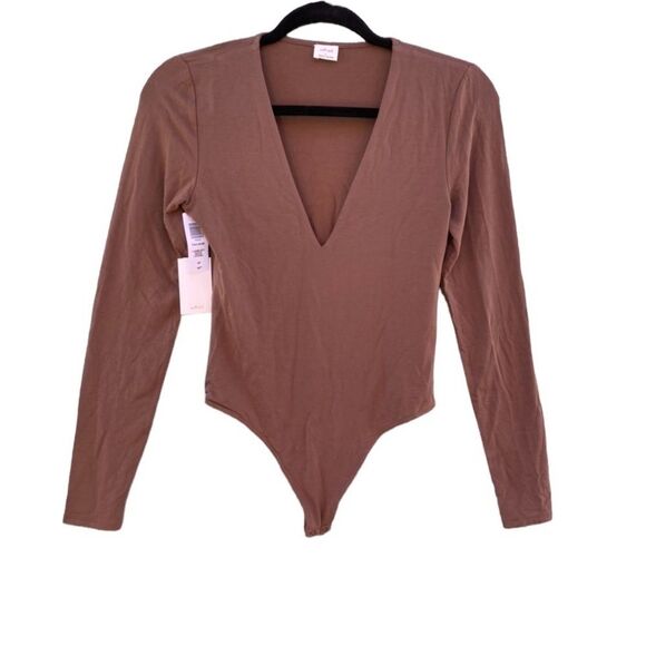 Wilfred Tops - NEW Wilfred Toulouse Caramelized Walnut Noix De Grenoble Thong Bodysuit Sz S